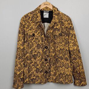 Stephan Janson Woman’s Animal Print Jacket Size 56 US 20 Vintage Made in italy